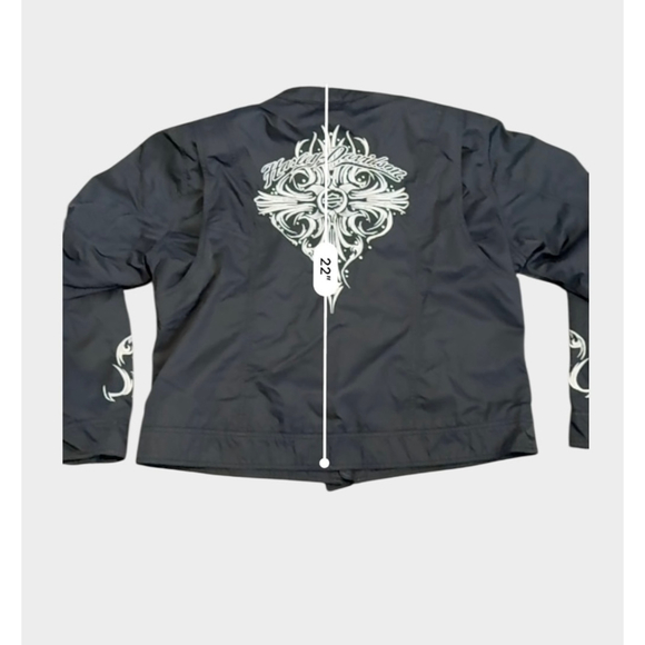 Harley-Davidson Women’s Black/White Tribal Embroidered Moto Riding Jacket Sz 1W - Picture 6 of 11